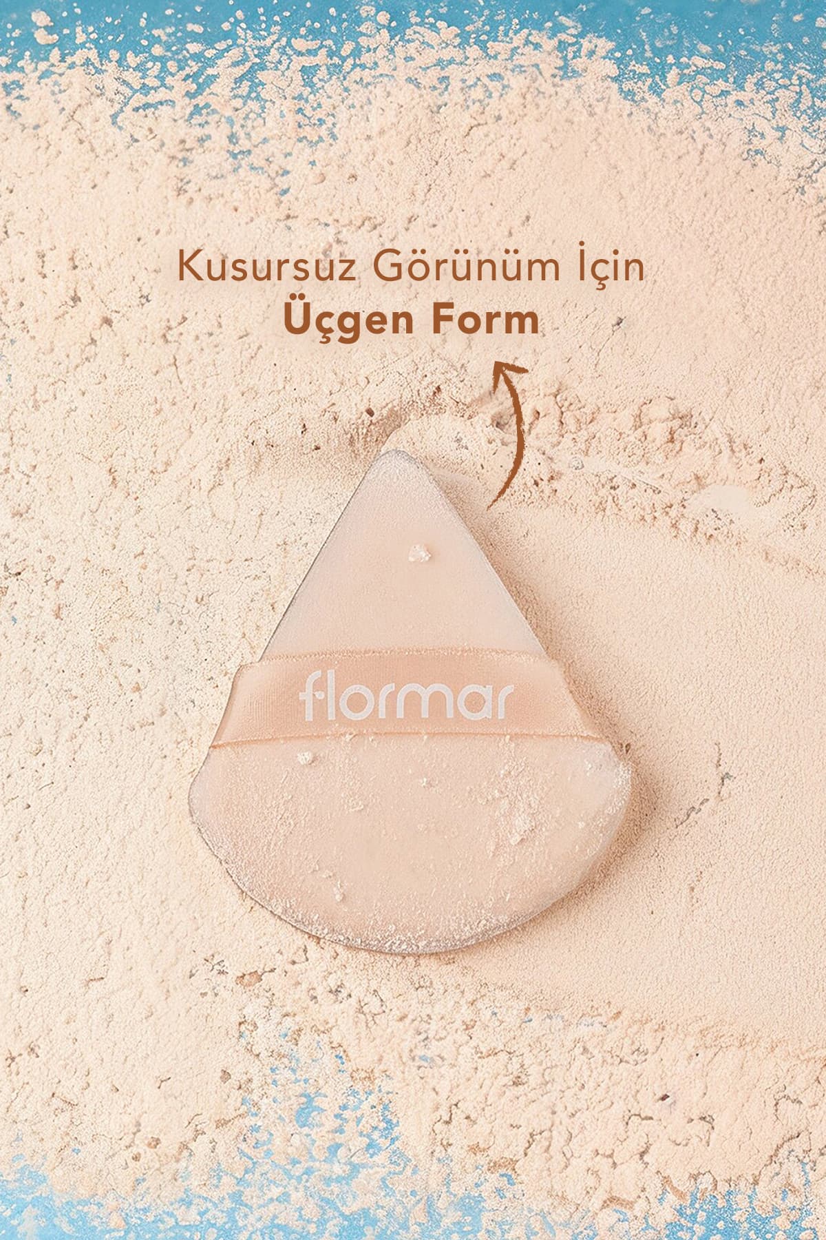 اسفنج پودر فشرده مثلثی Flormar با بافت نرم و پنبهای اسفنج پودر فشرده مثلثی Flormar با بافت نرم و پنبهای