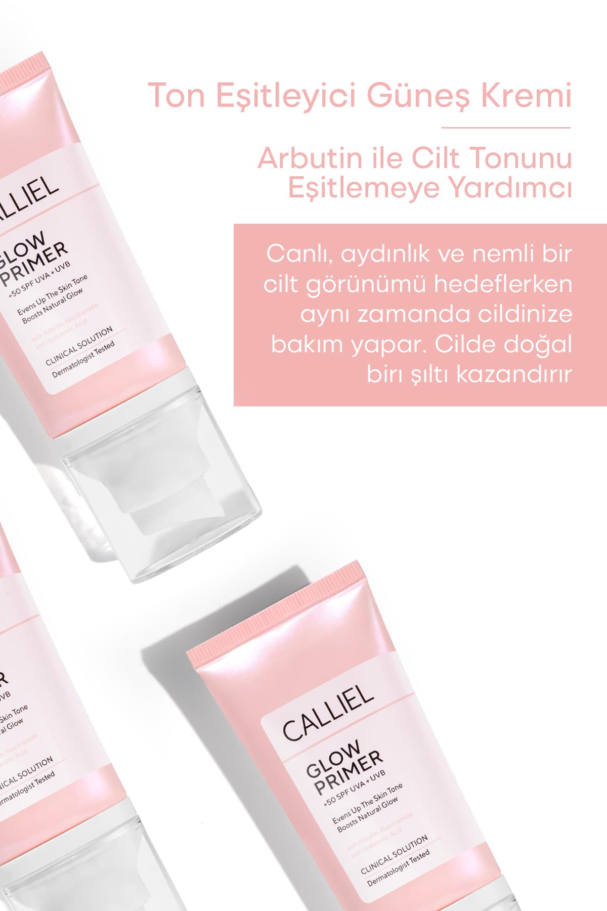 کرم ضدآفتاب CALLİEL +50 SPF روشنکننده، یکدستکننده رنگ پوست و مرطوبکننده قوی 80 ML کرم ضدآفتاب CALLİEL +50 SPF روشنکننده، یکدستکننده رنگ پوست و مرطوبکننده قوی 80 ML