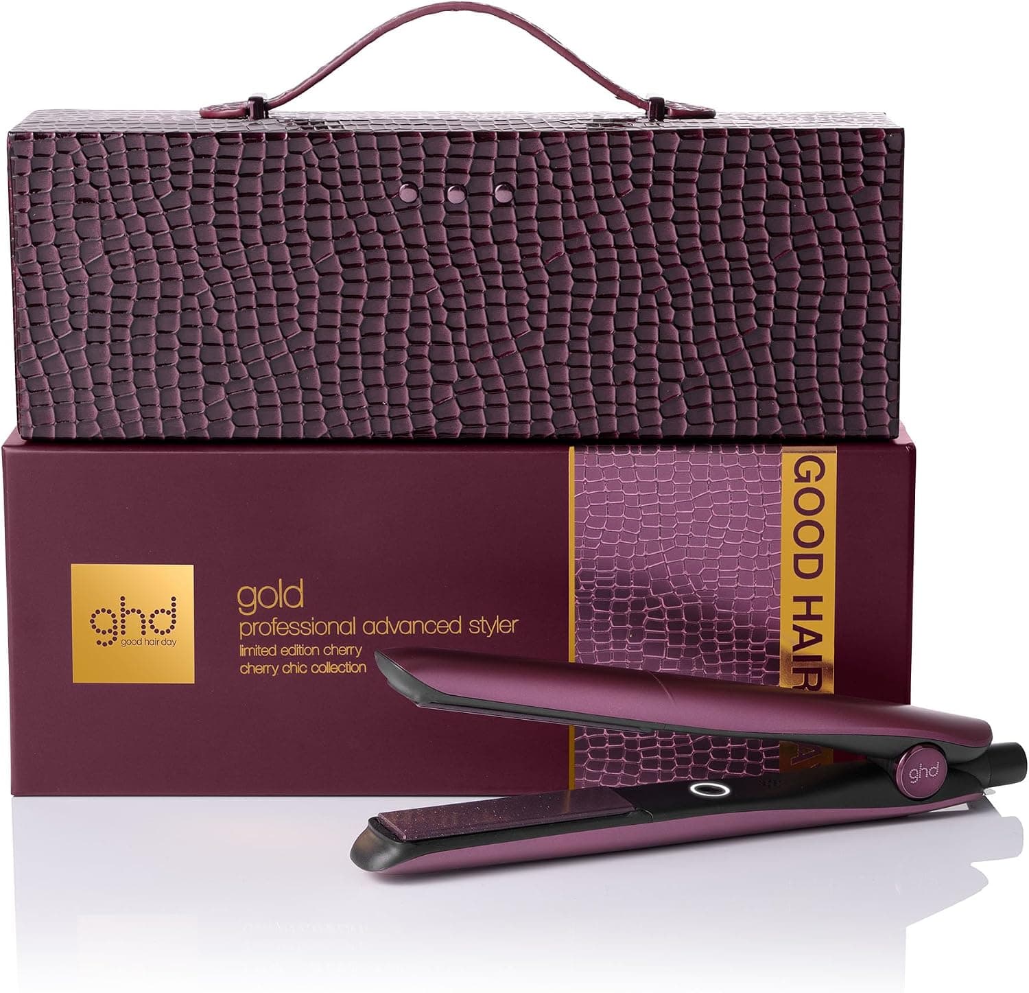 اتو مو ghd Gold با کیف و شانه، ست هدیه گیلاسی اتو مو ghd Gold با کیف و شانه، ست هدیه گیلاسی