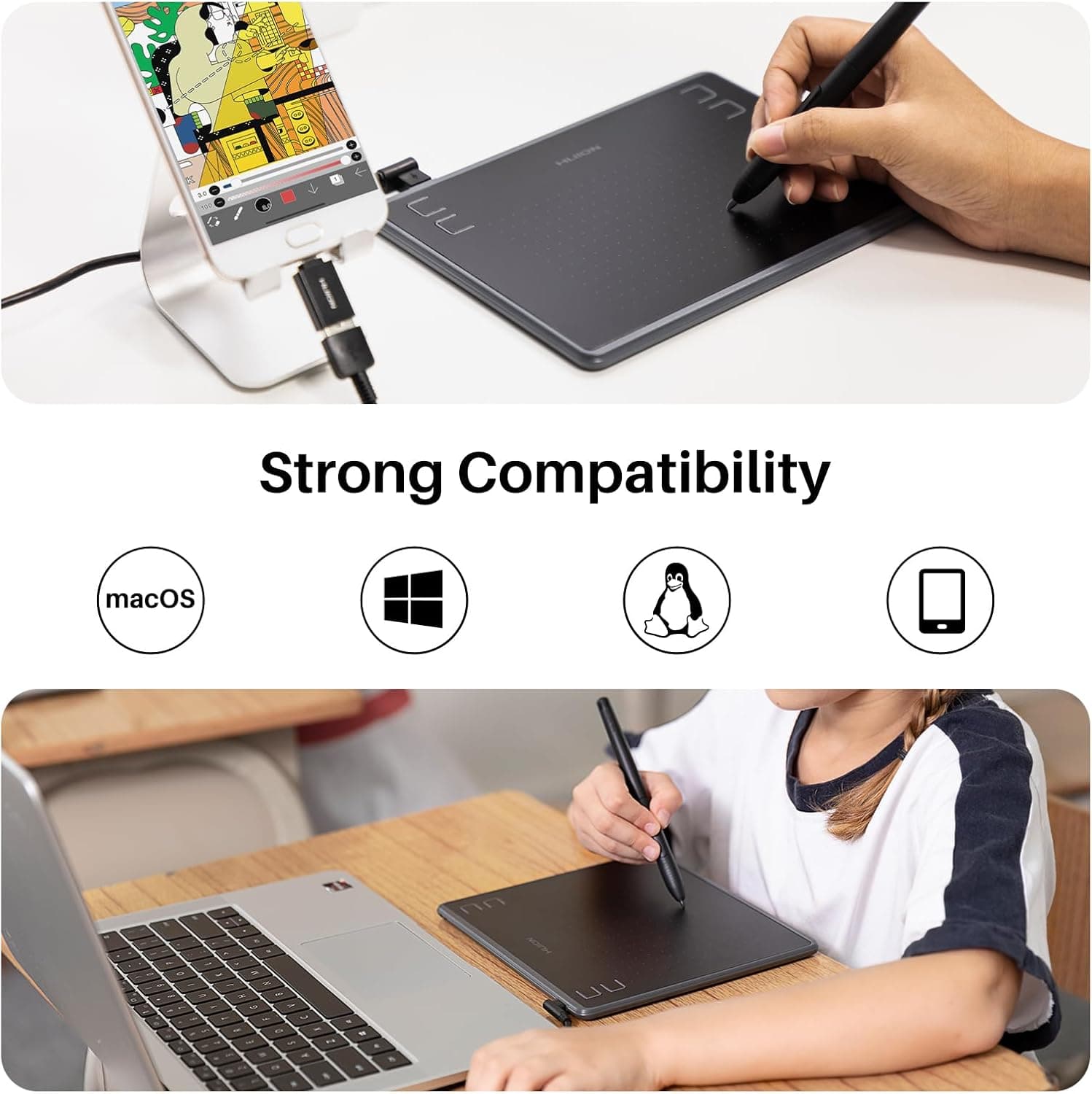 تبلت گرافیکی HUION Inspiroy قلم بدون باتری 4096 سطح 4 کلید مدل H430P تبلت گرافیکی HUION Inspiroy قلم بدون باتری 4096 سطح 4 کلید مدل H430P