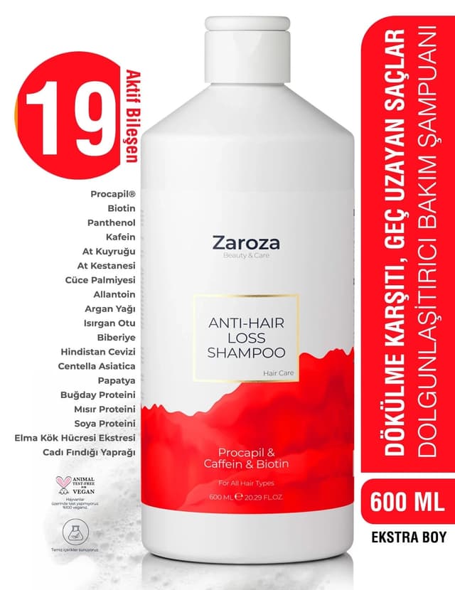 شامپو مردانه و زنانه ZAROZA ضد ریزش و تقویتکننده Procapil Biotin مدل 600ml شامپو مردانه و زنانه ZAROZA ضد ریزش و تقویتکننده Procapil Biotin مدل 600ml