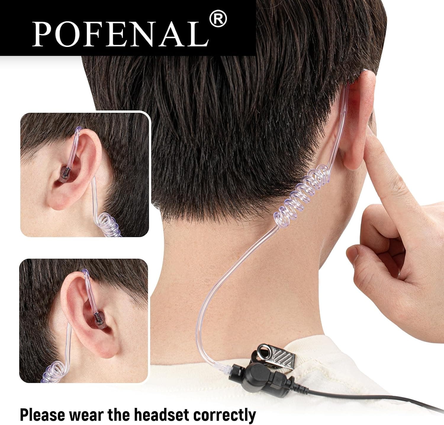 کیت هندزفری لوله آکوستیک شفاف POFENAL با میکروفون PTT بزرگ، 2 سیم و 2 Pin سازگار با BF UV-5R، BTECH، Kenwood، retc 15، Retevis RT21 RT22 کیت هندزفری لوله آکوستیک شفاف POFENAL با میکروفون PTT بزرگ، 2 سیم و 2 Pin سازگار با BF UV-5R، BTECH، Kenwood، retc 15، Retevis RT21 RT22