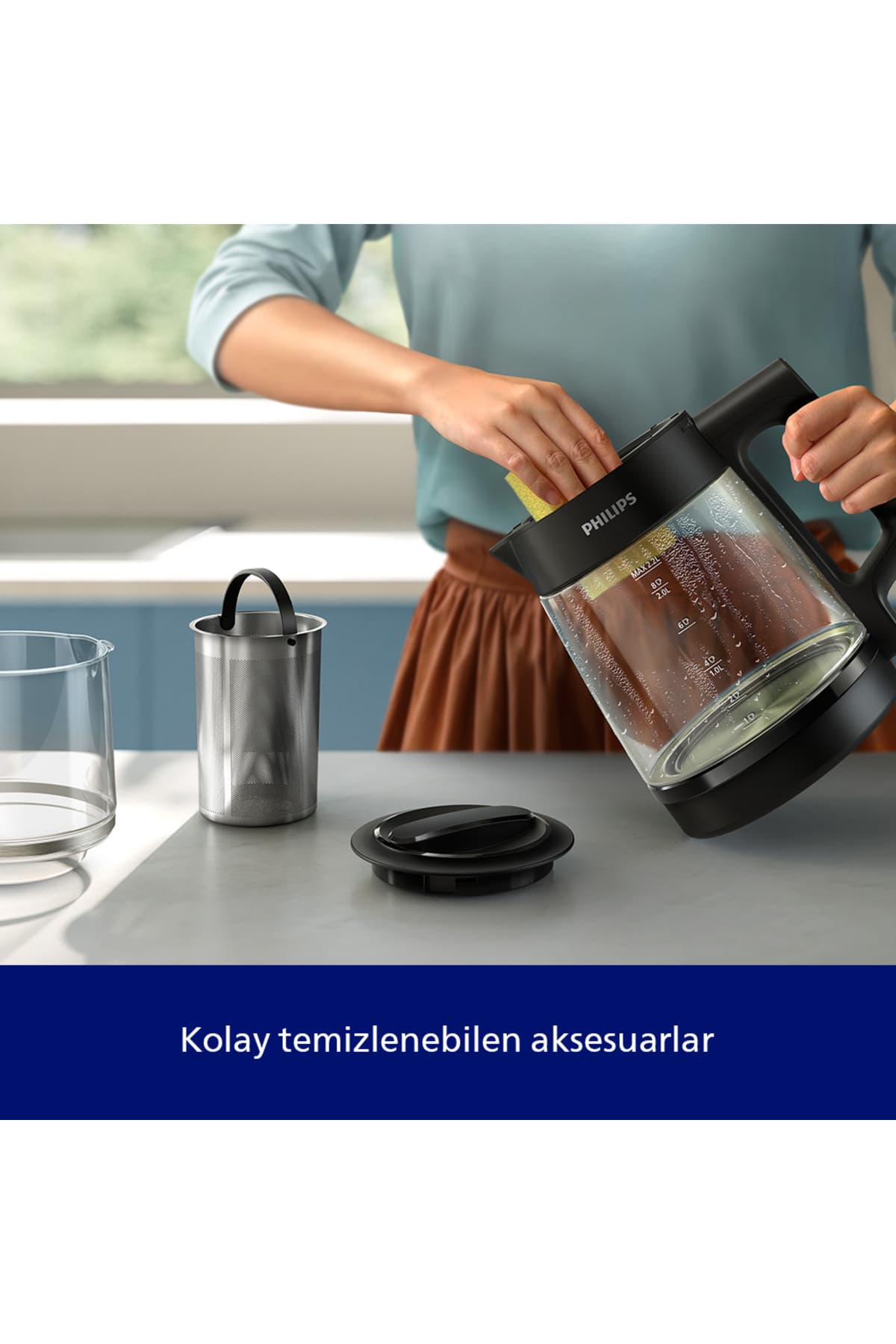 چایساز Philips 5000 Serisi، 2.2 Litre، 1900W، تهیه چای و آب غذای کودک، مدل HD7360/00 چایساز Philips 5000 Serisi، 2.2 Litre، 1900W، تهیه چای و آب غذای کودک، مدل HD7360/00