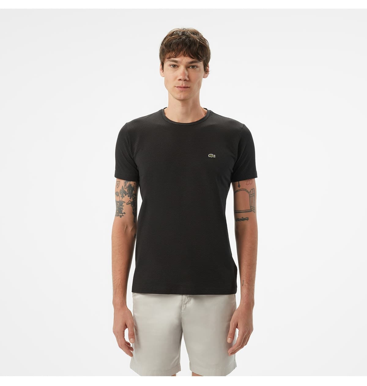 تیشرت مردانه Lacoste فیت اسلیم یقه گرد مشکی تیشرت مردانه Lacoste فیت اسلیم یقه گرد مشکی