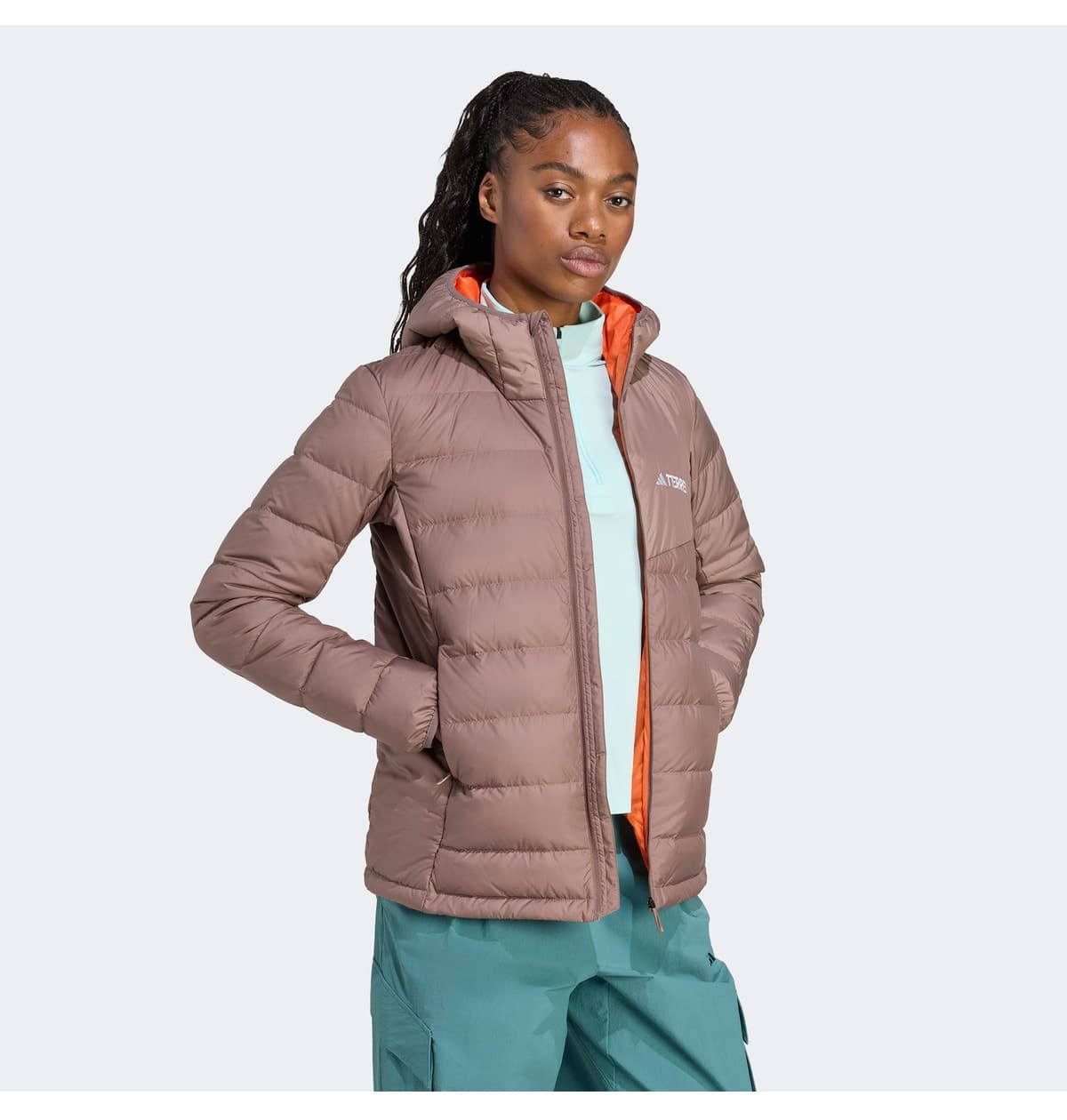 کاپشن زنانه adidas Terrex Multi Light Down Climawarm کلاهدار قهوهای پیادهروی کاپشن زنانه adidas Terrex Multi Light Down Climawarm کلاهدار قهوهای پیادهروی