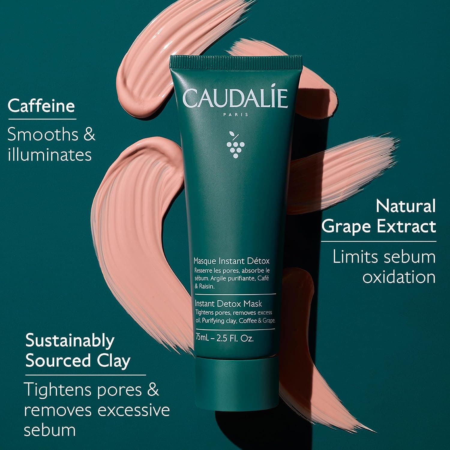ماسک صورت Caudalie دیتاکس فوری Instant Detox 75 ml ماسک صورت Caudalie دیتاکس فوری Instant Detox 75 ml