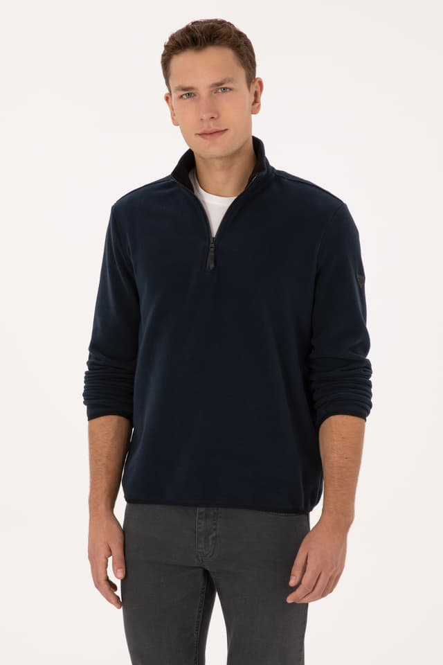 سوئیشرت مردانه U.S. Polo Assn. فیت معمولی پلار نیمزیپ سرمهای مدل 50313777-VR033 سوئیشرت مردانه U.S. Polo Assn. فیت معمولی پلار نیمزیپ سرمهای مدل 50313777-VR033