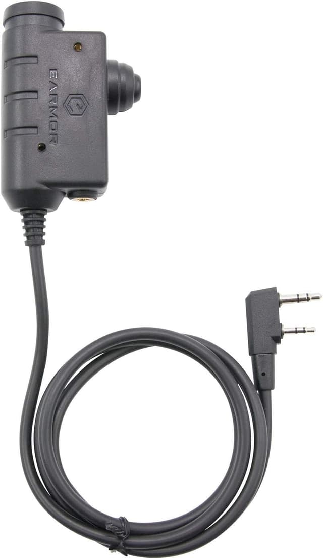 آداپتور رادیو تاکتیکی EARMOR نسخه Kenwood و Baofeng، فیش 7.0 استاندارد نظامی PTT مشکی آداپتور رادیو تاکتیکی EARMOR نسخه Kenwood و Baofeng، فیش 7.0 استاندارد نظامی PTT مشکی