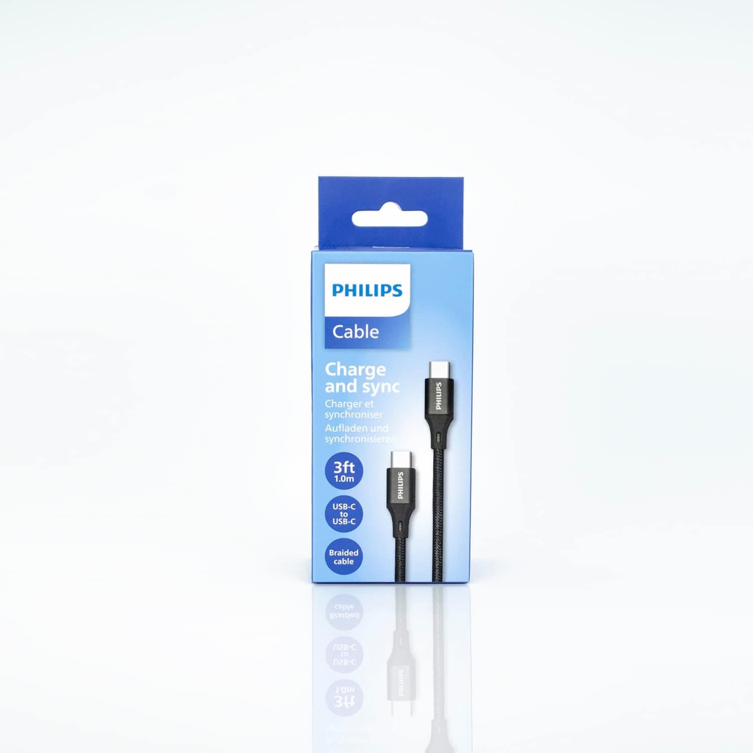 کابل شارژ Philips C به C سیاه بافت 480 Mbps مدل DLC5531C کابل شارژ Philips C به C سیاه بافت 480 Mbps مدل DLC5531C
