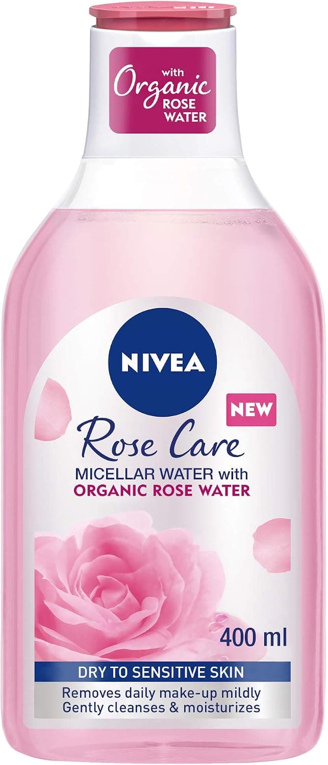محلول میسلار پاککننده آرایش صورت پوست خشک و حساس NIVEA تکفاز با آب گل رز ارگانیک 400ml محلول میسلار پاککننده آرایش صورت پوست خشک و حساس NIVEA تکفاز با آب گل رز ارگانیک 400ml