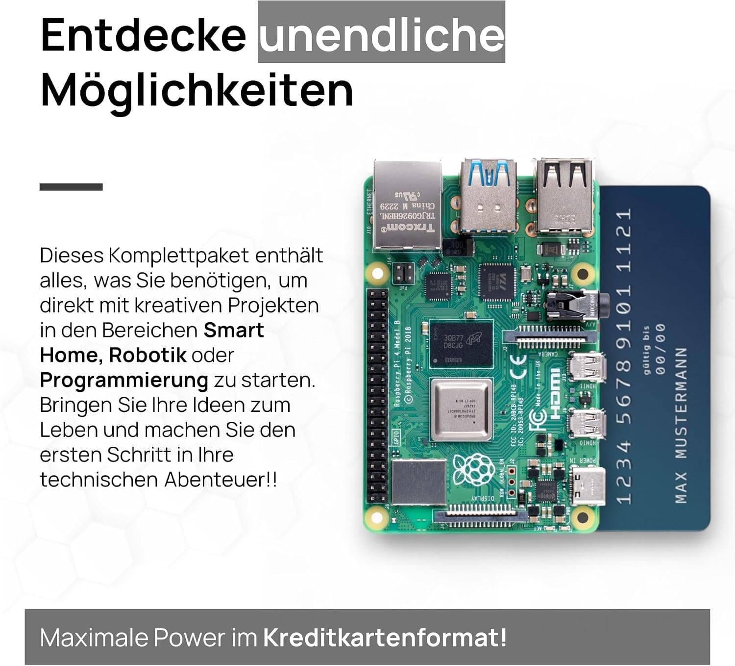 کیت استارتر Raspberry Pi 4 برند db-tronic با حافظه 64 GB و کیس مشکی کیت استارتر Raspberry Pi 4 برند db-tronic با حافظه 64 GB و کیس مشکی