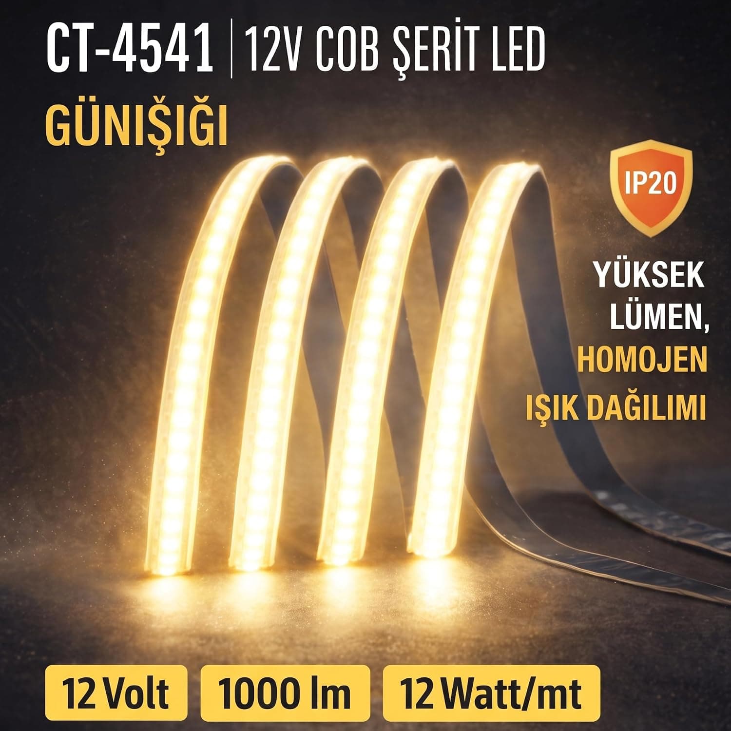 نوار LED روشنایی داخلی Amber LED COB، 12V، 216 چیپ در هر متر، بدون نقطه، 5 METRE نور روز 3200K مدل Cata CT-4541G نوار LED روشنایی داخلی Amber LED COB، 12V، 216 چیپ در هر متر، بدون نقطه، 5 METRE نور روز 3200K مدل Cata CT-4541G
