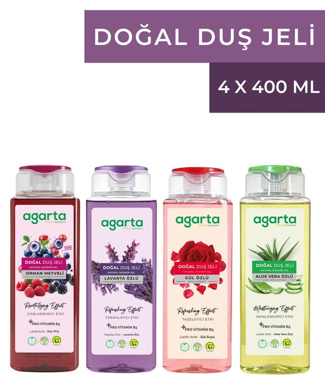 ژل حمام زنانه Agarta طبیعی ست 4 عددی 4*400ml ژل حمام زنانه Agarta طبیعی ست 4 عددی 4*400ml
