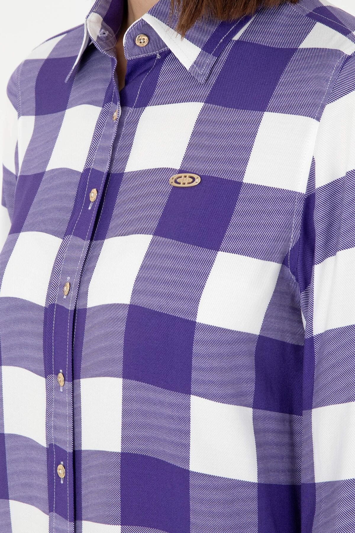 پیراهن زنانه U.S. Polo Assn. بنفش آستین بلند مدل 50291096-VR038 پیراهن زنانه U.S. Polo Assn. بنفش آستین بلند مدل 50291096-VR038