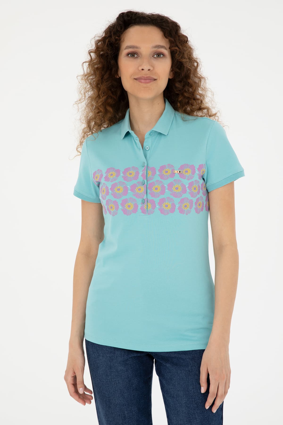 تیشرت زنانه یقه پولو U.S. Polo Assn. نعنایی مدل 50282887-VR090 تیشرت زنانه یقه پولو U.S. Polo Assn. نعنایی مدل 50282887-VR090