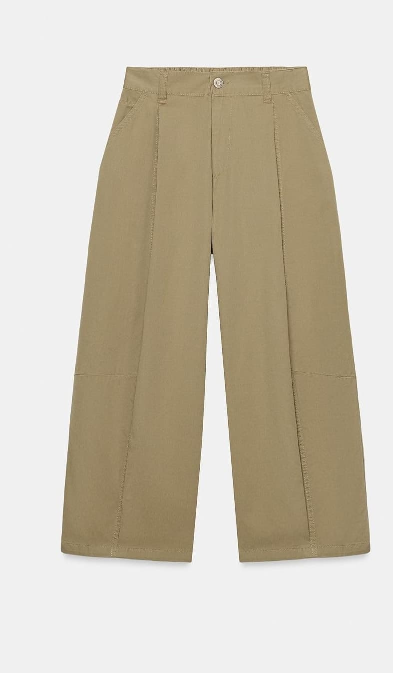 شلوار زنانه ZARA بالون چیندار رنگ تابا سایز L شلوار زنانه ZARA بالون چیندار رنگ تابا سایز L