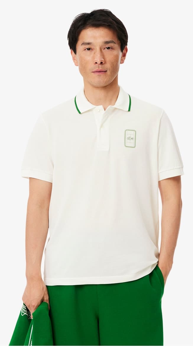 پولوشرت مردانه Lacoste فیت کلاسیک سفید پولوشرت مردانه Lacoste فیت کلاسیک سفید