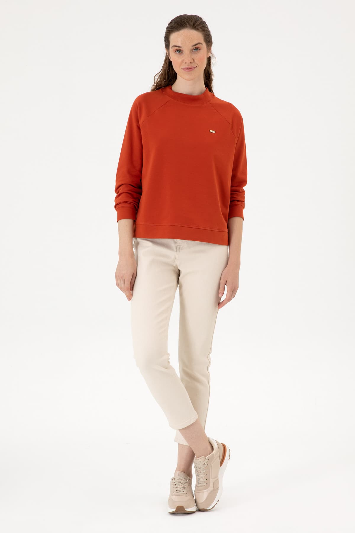سوئیشرت زنانه U.S. Polo Assn. آجری یقه گرد فیت معمولی بیسیک مدل 50313610-VR031 سوئیشرت زنانه U.S. Polo Assn. آجری یقه گرد فیت معمولی بیسیک مدل 50313610-VR031