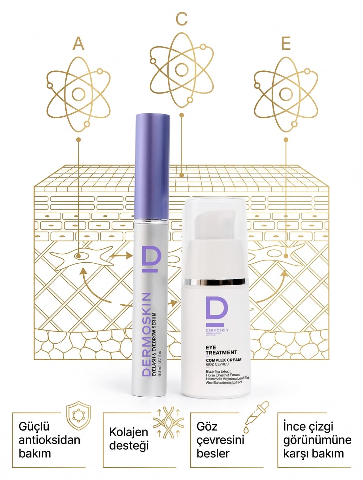 کرم تقویت مژه و ابرو و مراقبت دور چشم Dermoskin بسته صرفهجویی کرم تقویت مژه و ابرو و مراقبت دور چشم Dermoskin بسته صرفهجویی