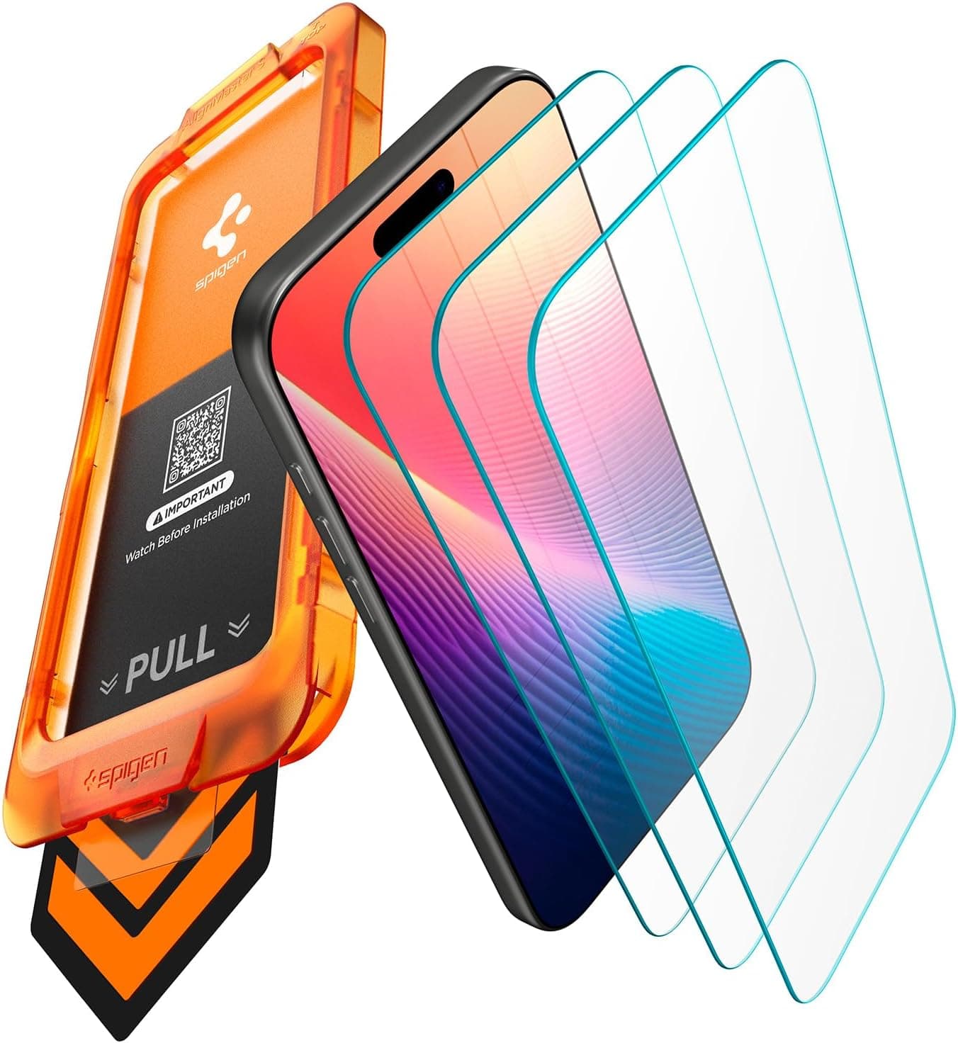 محافظ صفحه نمایش Spigen AlignMaster S iPhone 18 Pro / 17 Pro 3 عددی محافظ صفحه نمایش Spigen AlignMaster S iPhone 18 Pro / 17 Pro 3 عددی