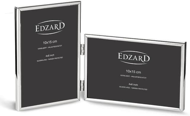 قاب عکس دوتایی EDZARD مدل Collage Otto برای ۲ عکس 10 x 15 cm نقرهای روکششده با پشت مخملی قاب عکس دوتایی EDZARD مدل Collage Otto برای ۲ عکس 10 x 15 cm نقرهای روکششده با پشت مخملی