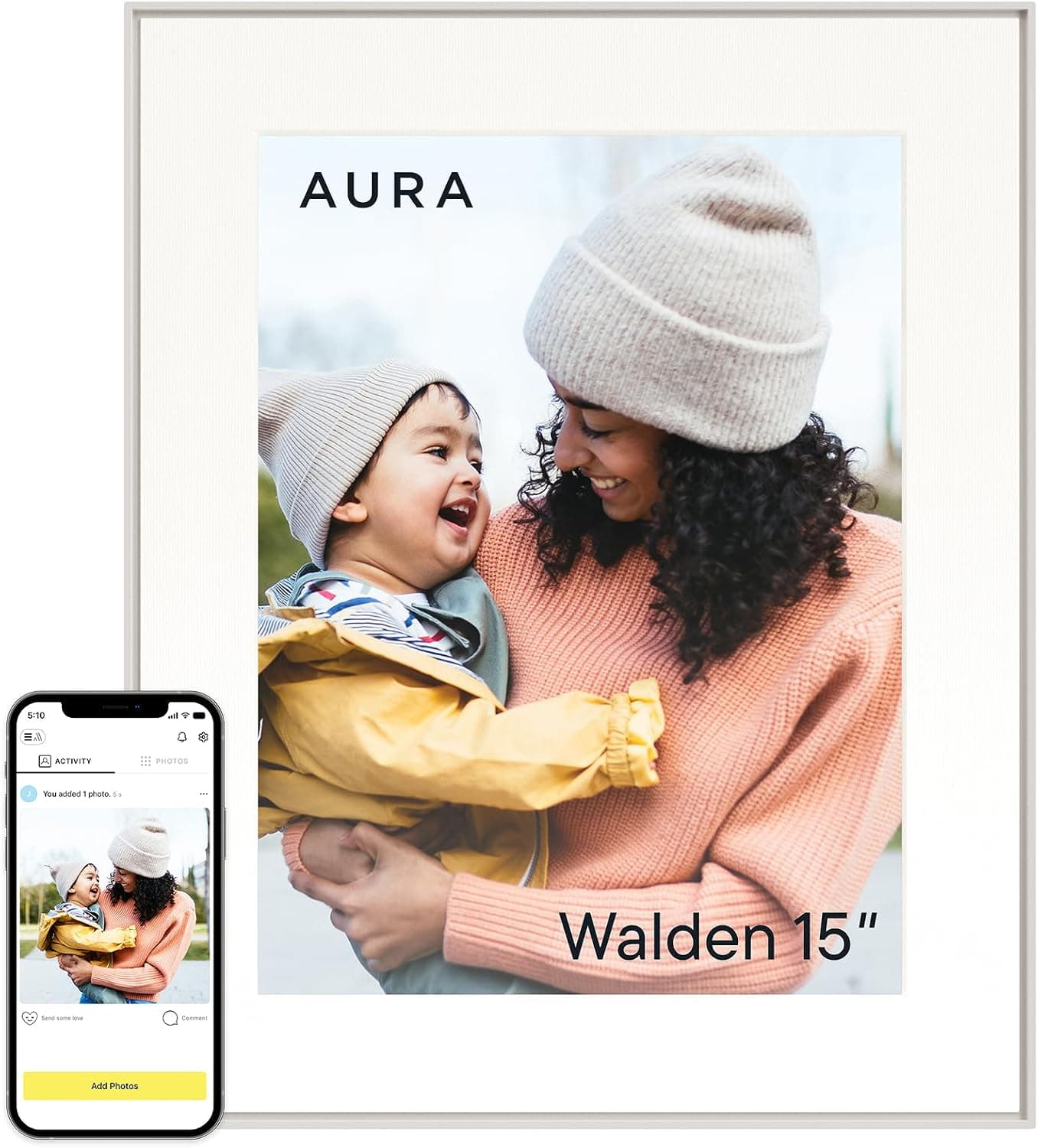 قاب عکس دیجیتال AURA 15 اینچ WiFi سفید رسی مدل Walden قاب عکس دیجیتال AURA 15 اینچ WiFi سفید رسی مدل Walden
