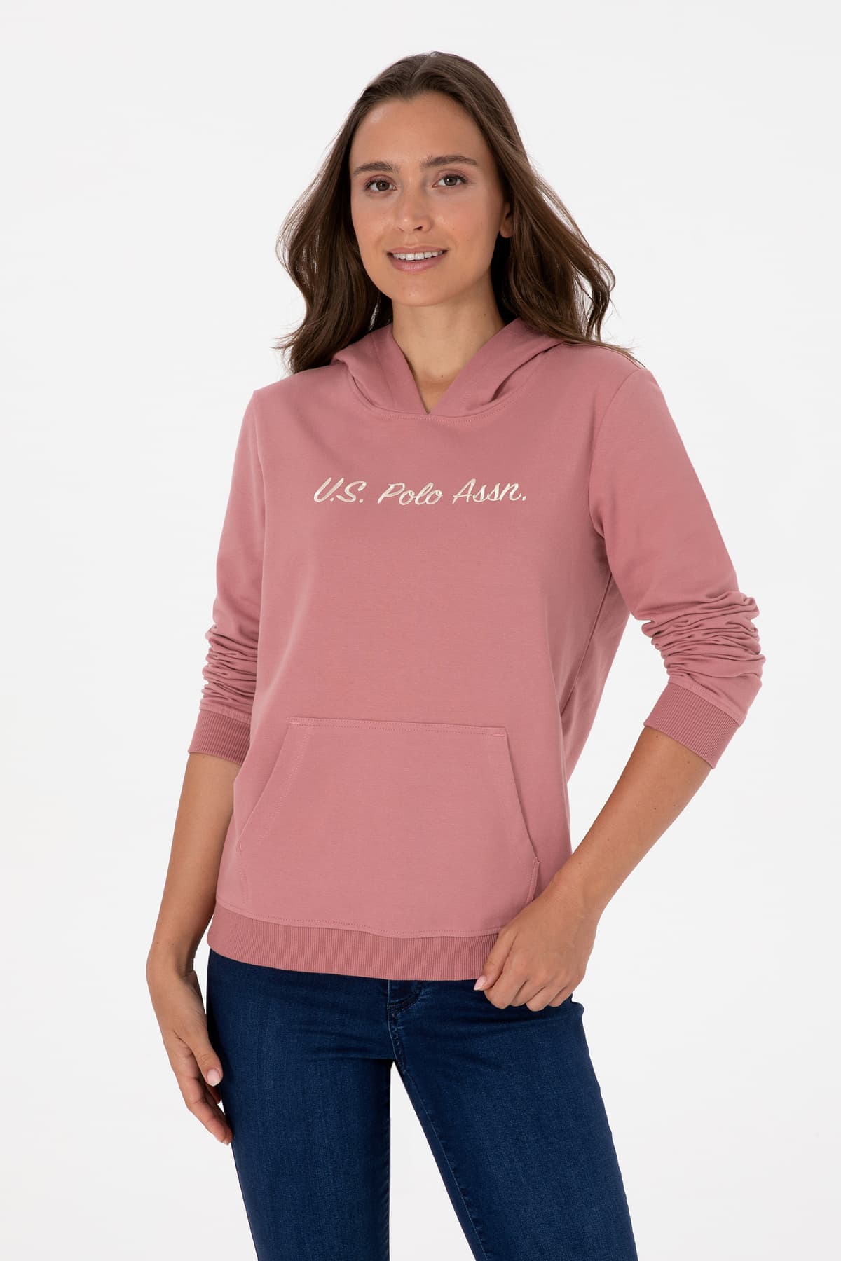 سوئیشرت زنانه U.S. Polo Assn. کلاهدار رنگ صورتی خاکی مدل 50313559-VR221 سوئیشرت زنانه U.S. Polo Assn. کلاهدار رنگ صورتی خاکی مدل 50313559-VR221
