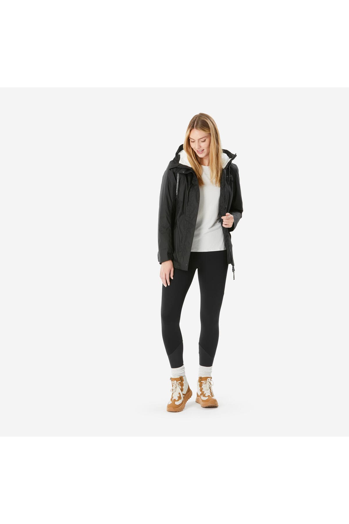 کاپشن زمستانی زنانه ضدآب Decathlon Quechua مشکی مناسب دمای -10 °C مدل NH500 کاپشن زمستانی زنانه ضدآب Decathlon Quechua مشکی مناسب دمای -10 °C مدل NH500