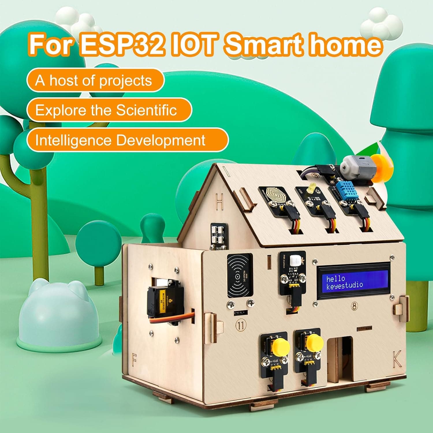 کیت استارتر خانه هوشمند KEYESTUDIO ESP32 کیت استارتر خانه هوشمند KEYESTUDIO ESP32