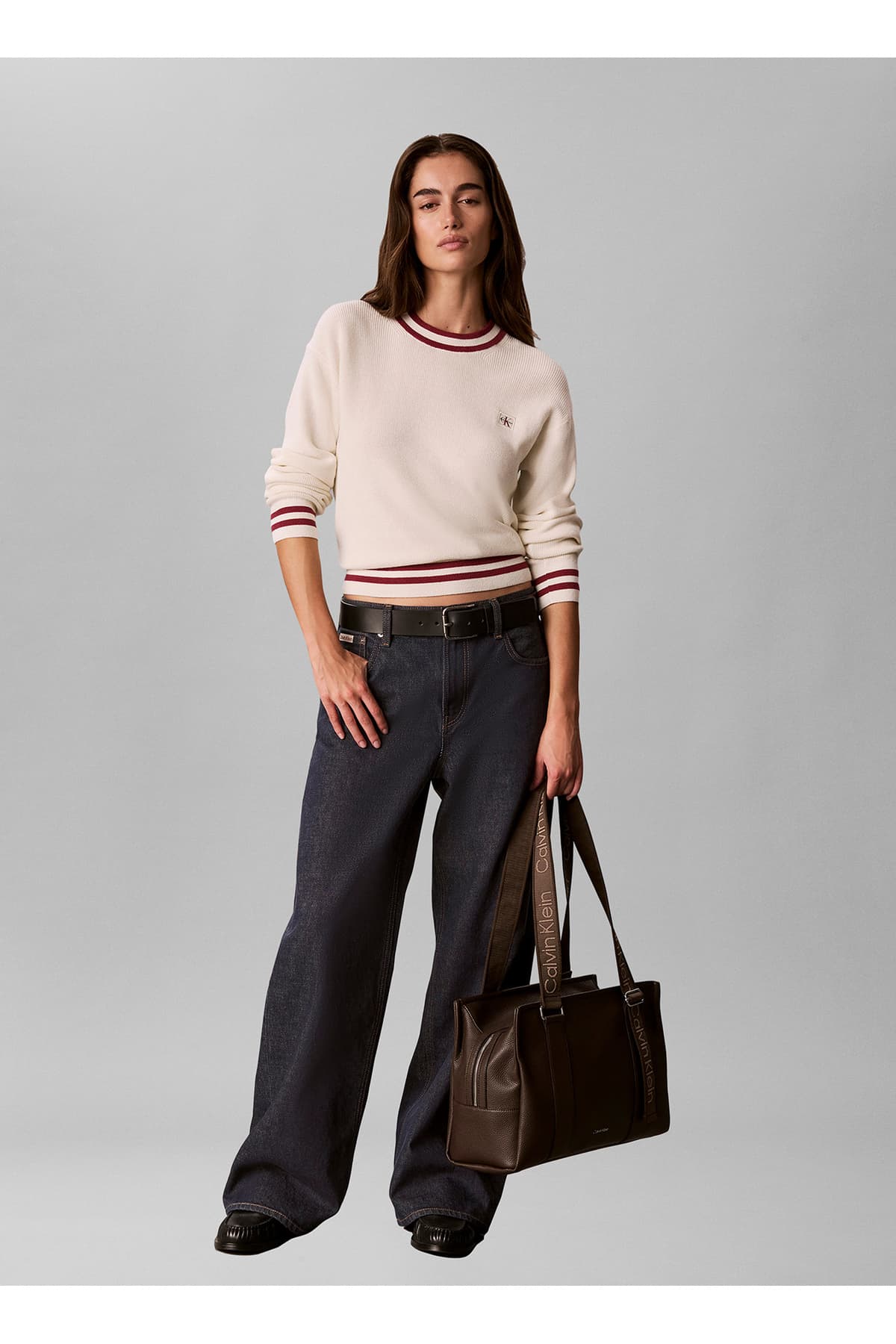کیف دوشی زنانه Calvin Klein قهوهای WEBBING ADJ STRAP TOTE کیف دوشی زنانه Calvin Klein قهوهای WEBBING ADJ STRAP TOTE