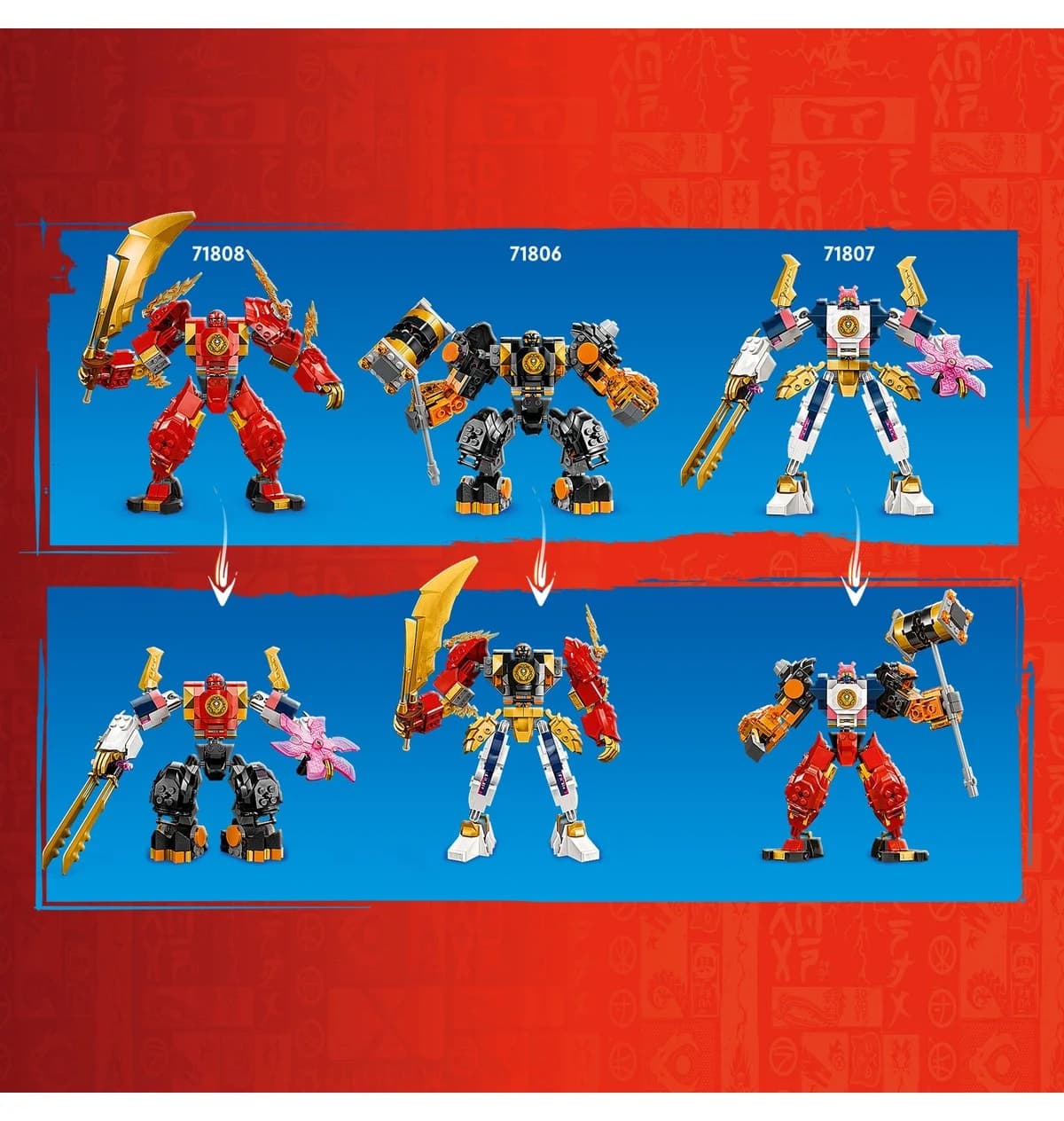 لگو NINJAGO ربات عنصر آتش Kai از مدل 71808، مجموعه ساختنی 322 قطعهای لگو NINJAGO ربات عنصر آتش Kai از مدل 71808، مجموعه ساختنی 322 قطعهای
