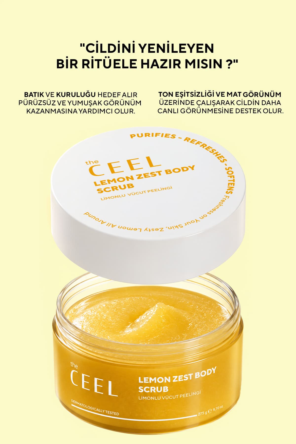 پیلینگ بدن The Ceel لیمویی مرطوبکننده و تغذیهکننده 275 gr پیلینگ بدن The Ceel لیمویی مرطوبکننده و تغذیهکننده 275 gr