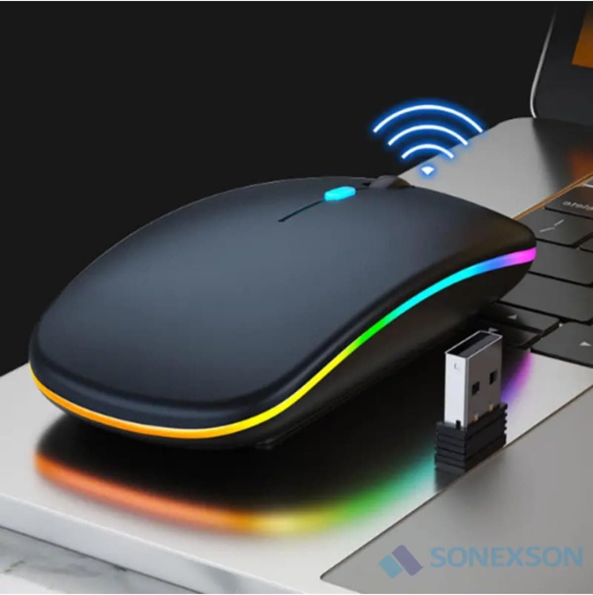 ماوس بلوتوثی بیسیم Ronex با نور RGB شارژی و کلیک بیصدا مدل Sonex ماوس بلوتوثی بیسیم Ronex با نور RGB شارژی و کلیک بیصدا مدل Sonex