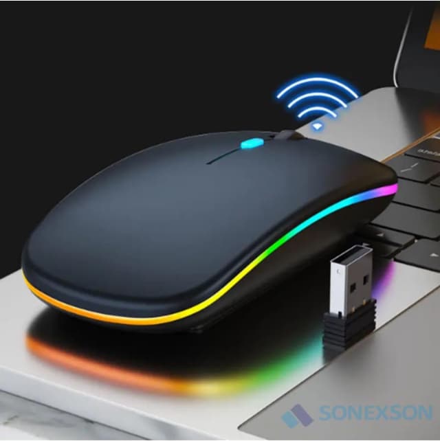 ماوس بلوتوثی بیسیم Ronex با نور RGB شارژی و کلیک بیصدا مدل Sonex ماوس بلوتوثی بیسیم Ronex با نور RGB شارژی و کلیک بیصدا مدل Sonex