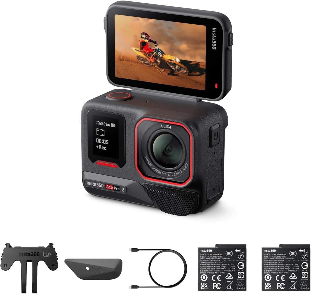 دوربین اکشن ضدآب Insta360 Ace Pro 2 با بسته دو باتری، Leica و فیلمبرداری 8K دوربین اکشن ضدآب Insta360 Ace Pro 2 با بسته دو باتری، Leica و فیلمبرداری 8K