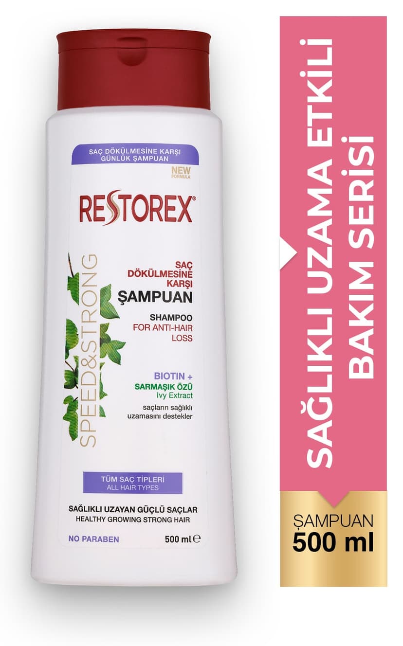 شامپو Restorex Speed Strong ضدریزش مو حاوی عصاره پیچک 500 ml شامپو Restorex Speed Strong ضدریزش مو حاوی عصاره پیچک 500 ml