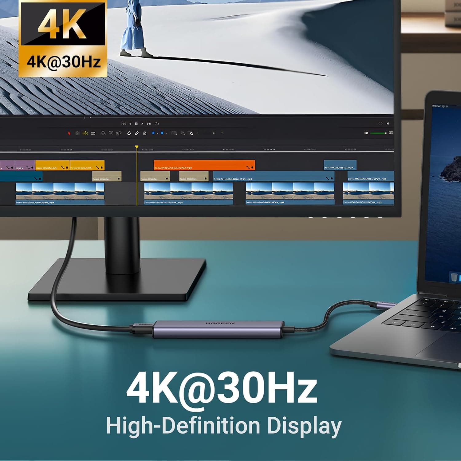 هاب USB C UGREEN با USB A 3.0، PD 100W و HDMI 4K سازگار با MacBook Pro/Air، iPad Pro/Air، Surface Pro/Go و Galaxy Tab، Galaxy S23/S22 هاب USB C UGREEN با USB A 3.0، PD 100W و HDMI 4K سازگار با MacBook Pro/Air، iPad Pro/Air، Surface Pro/Go و Galaxy Tab، Galaxy S23/S22