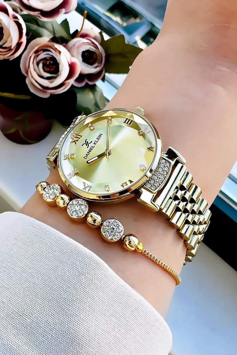 ساعت مچی زنانه Daniel Klein ضدآب بند فولادی طلایی مدل DKBY2048C2 ساعت مچی زنانه Daniel Klein ضدآب بند فولادی طلایی مدل DKBY2048C2