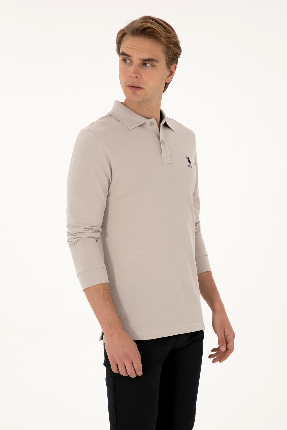سوئیشرت مردانه U.S. Polo Assn. فیت معمولی یقه پولو رنگ سنگی بیسیک مدل 50307757-VR049 سوئیشرت مردانه U.S. Polo Assn. فیت معمولی یقه پولو رنگ سنگی بیسیک مدل 50307757-VR049