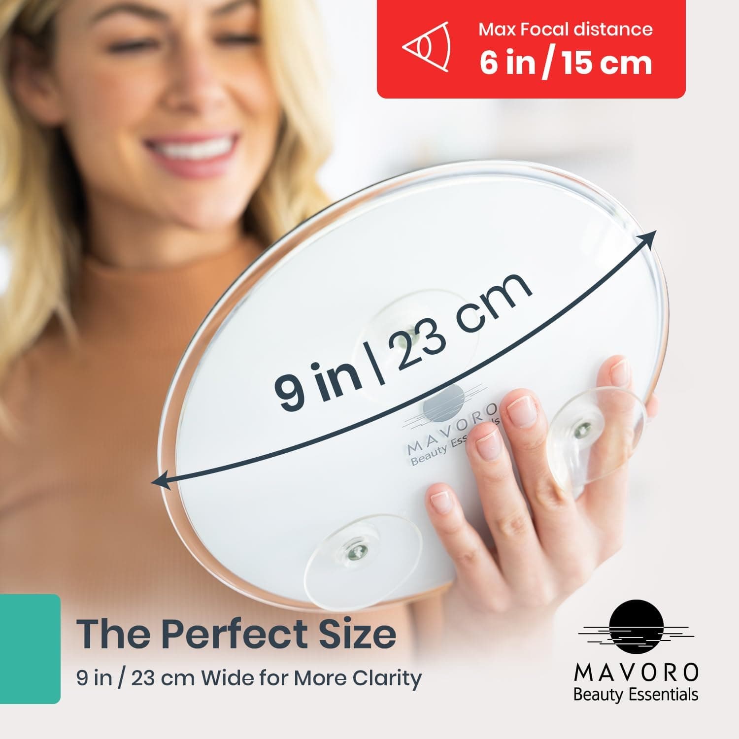 آینه ذرهبین Mavoro با ۳ ساکشن 9 inch بزرگنمایی 5X آینه ذرهبین Mavoro با ۳ ساکشن 9 inch بزرگنمایی 5X