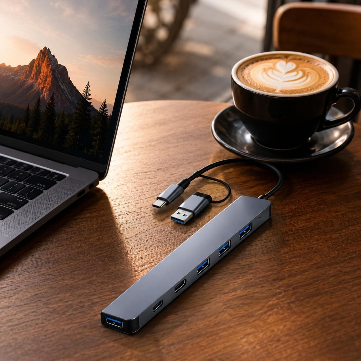 هاب USB 3.0 HEPU پنجپورت ورودی Type-C و USB-A بدنه آلومینیومی مدل HP-B03 هاب USB 3.0 HEPU پنجپورت ورودی Type-C و USB-A بدنه آلومینیومی مدل HP-B03