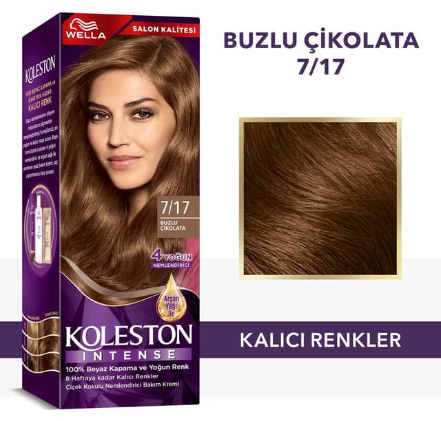 رنگ مو زنانه Wella Koleston Intense شکلاتی یخی مدل 7/17 رنگ مو زنانه Wella Koleston Intense شکلاتی یخی مدل 7/17