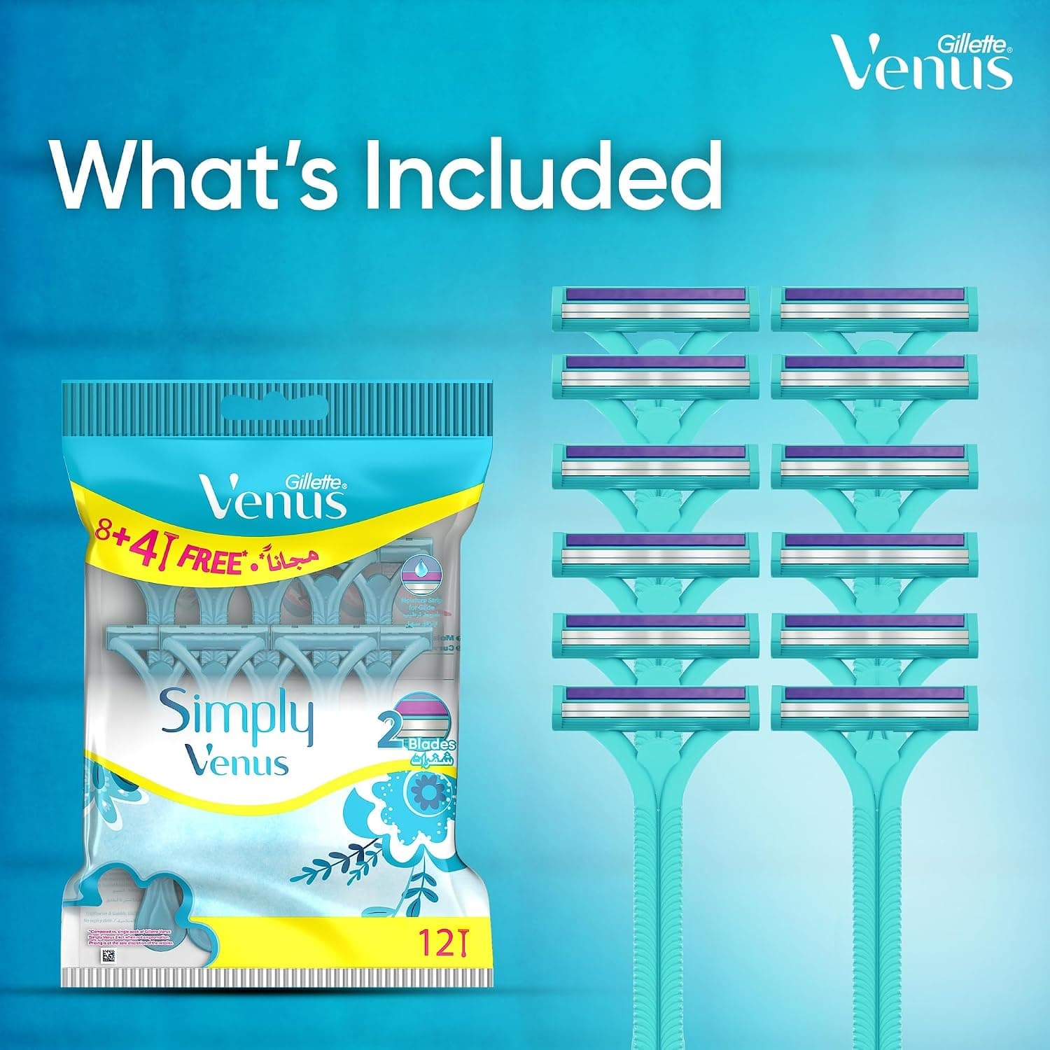 ریشتراش یکبارمصرف زنانه Gillette مدل Simply Venus 2 بسته 12 عددی ریشتراش یکبارمصرف زنانه Gillette مدل Simply Venus 2 بسته 12 عددی