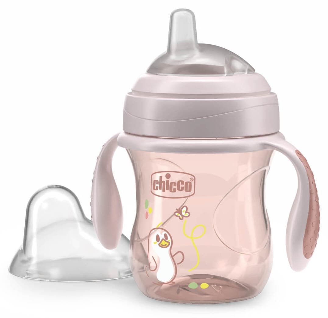 لیوان انتقالی دخترانه Chicco با نوک نرم 4 ماهه لیوان انتقالی دخترانه Chicco با نوک نرم 4 ماهه