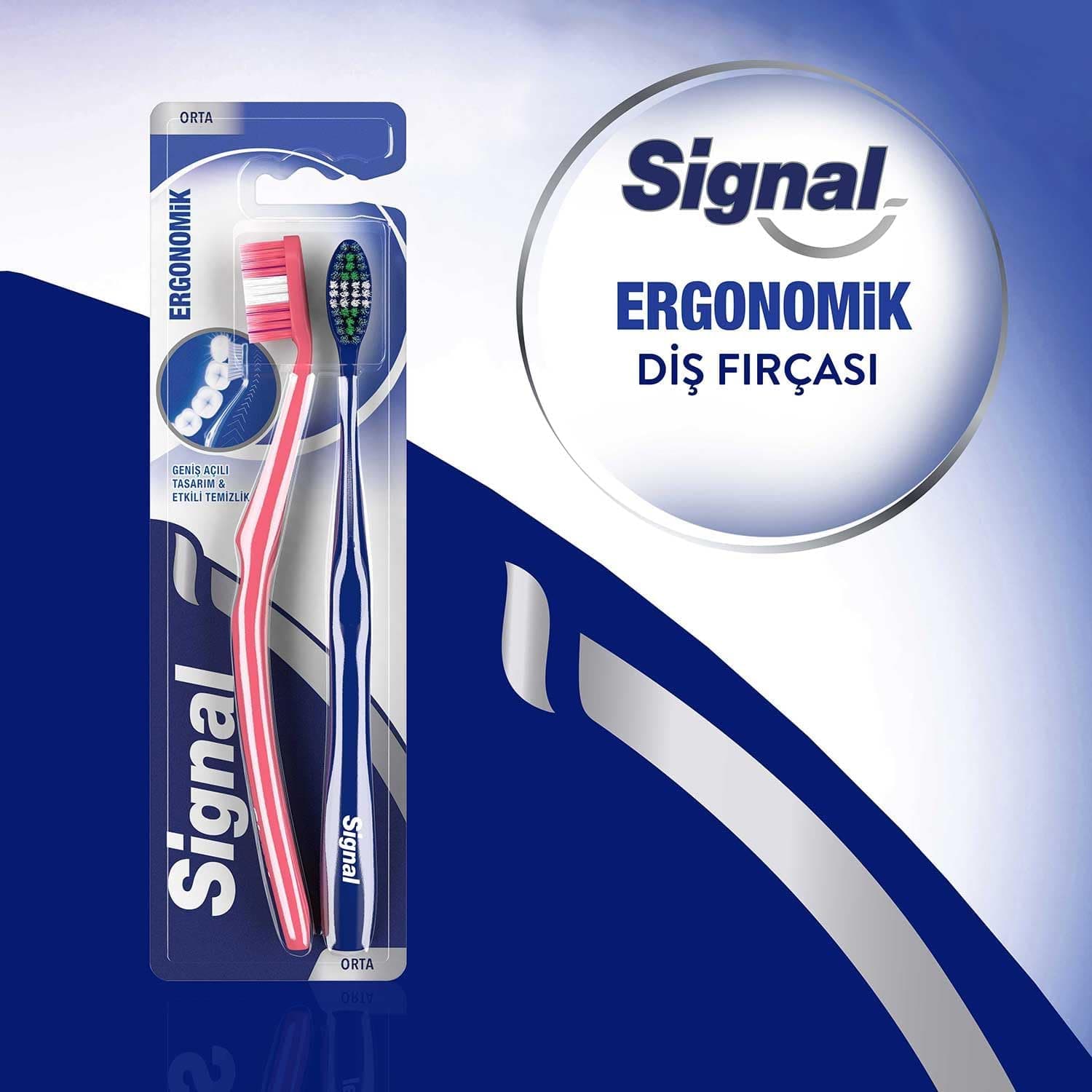 مسواک متوسط 2 عددی Signal ارگونومیک مسواک متوسط 2 عددی Signal ارگونومیک