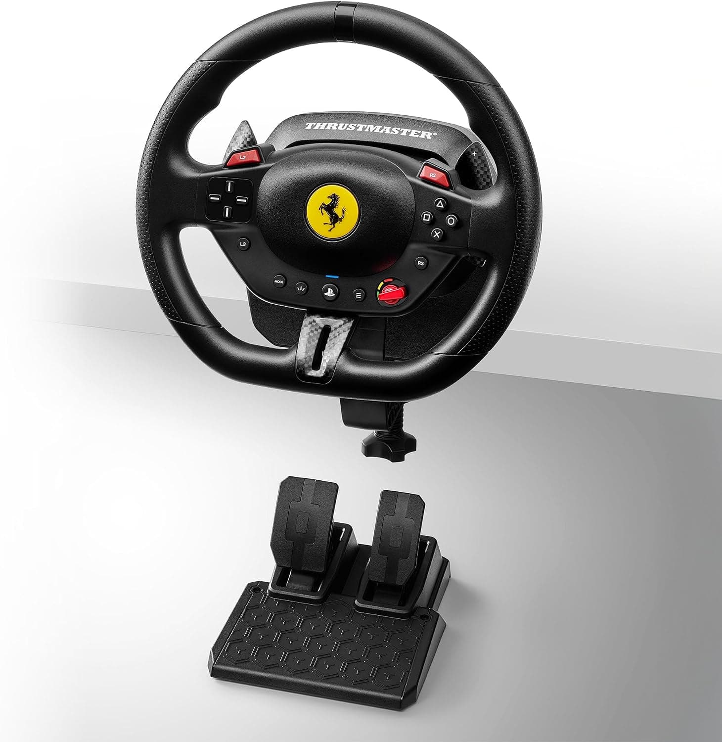 فرمان مسابقهای سازگار با PS5، PS4 و PC Thrustmaster مدل T98 Ferrari 296 GTB با پدال مغناطیسی فرمان مسابقهای سازگار با PS5، PS4 و PC Thrustmaster مدل T98 Ferrari 296 GTB با پدال مغناطیسی