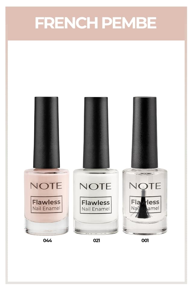 ست لاک ناخن سه تایی فرنچ صورتی Note Cosmetics Nail Flawless ست لاک ناخن سه تایی فرنچ صورتی Note Cosmetics Nail Flawless