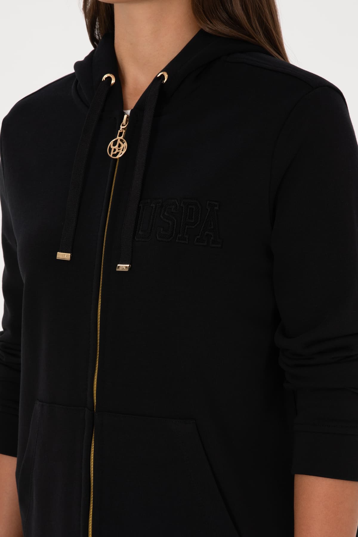 سوئیشرت زنانه U.S. Polo Assn. مشکی زیپدار کلاهدار مدل 50307714-VR046 سوئیشرت زنانه U.S. Polo Assn. مشکی زیپدار کلاهدار مدل 50307714-VR046