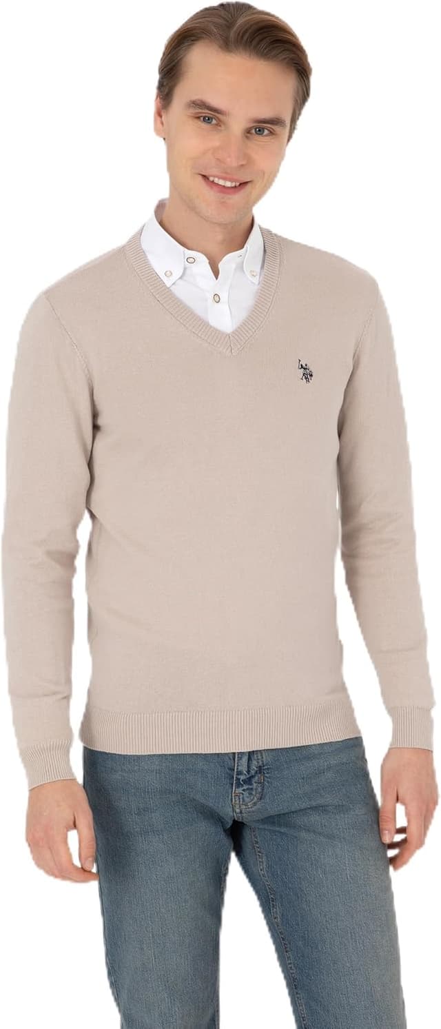 پلیور مردانه U.S. POLO ASSN. رنگ سنگی مدل 50313662-VR049 پلیور مردانه U.S. POLO ASSN. رنگ سنگی مدل 50313662-VR049