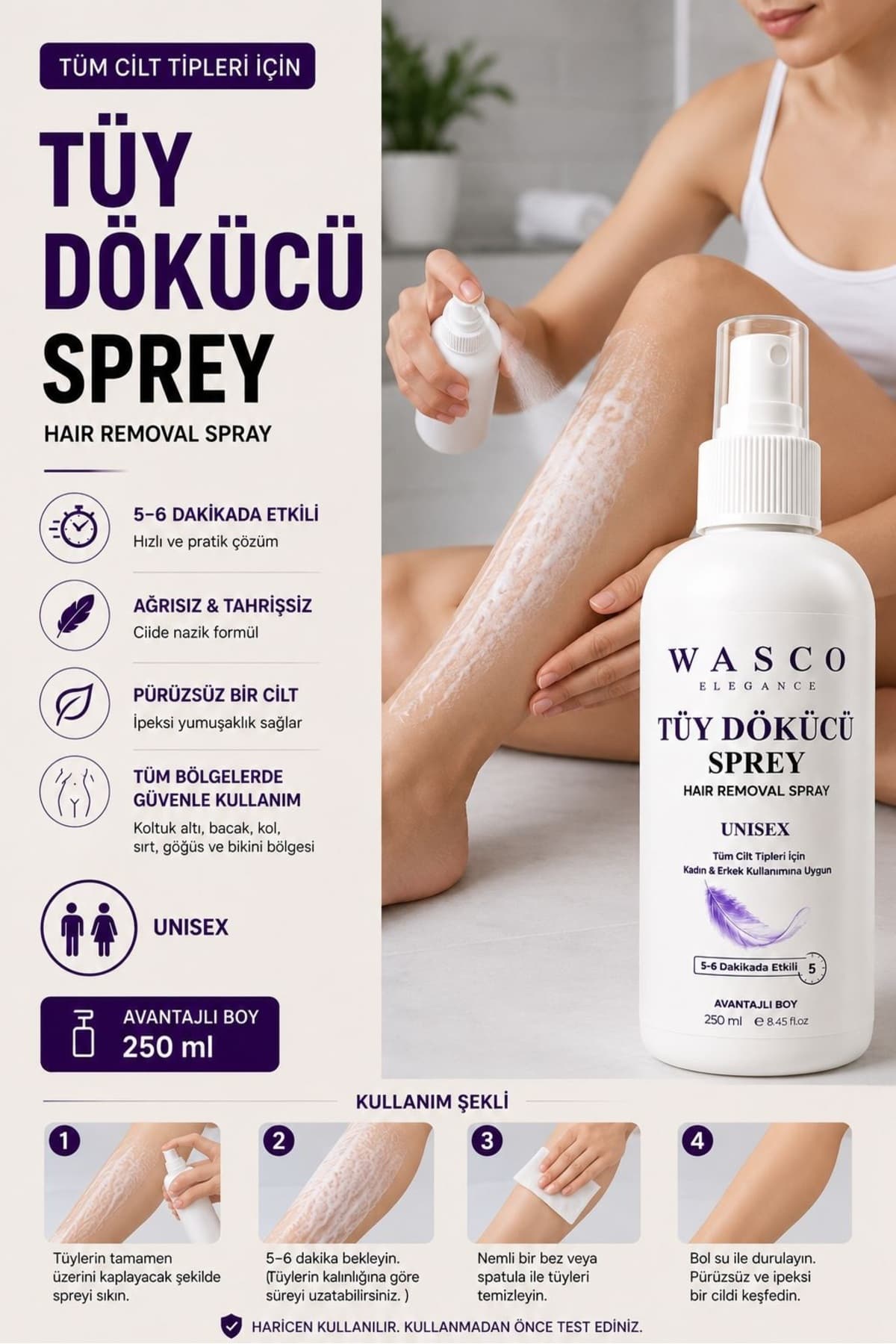 اسپری کرم موبر مردانه Wasco Elegance 250 ml اسپری کرم موبر مردانه Wasco Elegance 250 ml